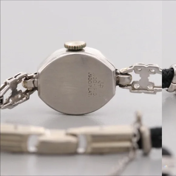 Vintage Luzerne Platinum Diamond Watch, Works